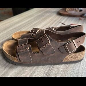 Birkenstock brown leather size 38